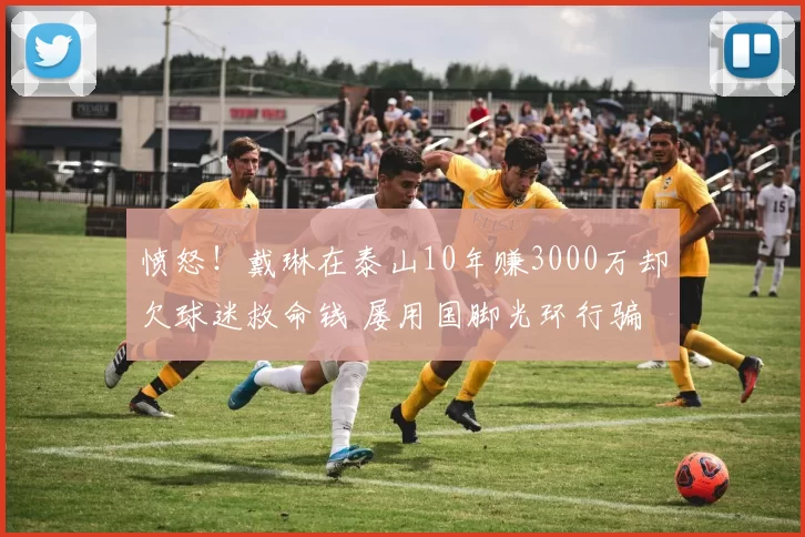 愤怒!戴琳在泰山10年赚3000万却欠球迷救命钱 屡用国脚光环行骗